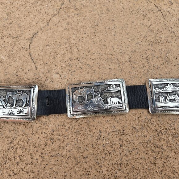 Tommy Jackson Pictorial Concho Belt - Picture 4 of 11